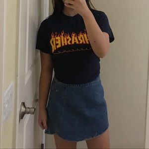 thrasher navy blue logo t-shirt